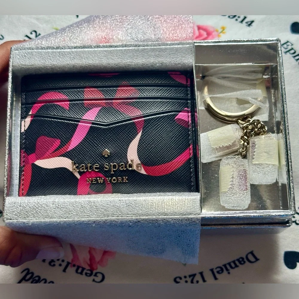 Kate Spade NWT Staci Boxed Card Holder And Key Fob Gift Set - HP